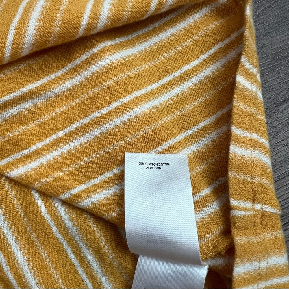 Lucky Brand Yellow & White Striped Twist Front Peplum Tank Top Size XS - Picture 4 of 6